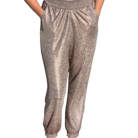 ANTHROPOLOGIE Melora Metallic Joggers -Size XS - Picture 2 of 7